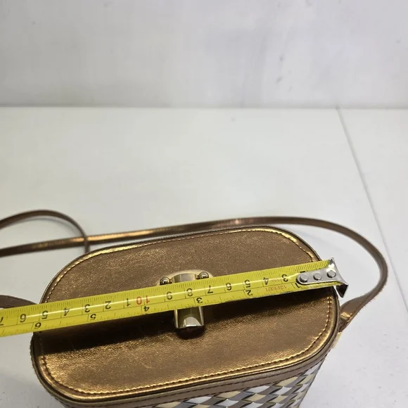 Vintage Benchmade leatherworks Inc. braided gold silver leather structured bag - Picture 3 of 12